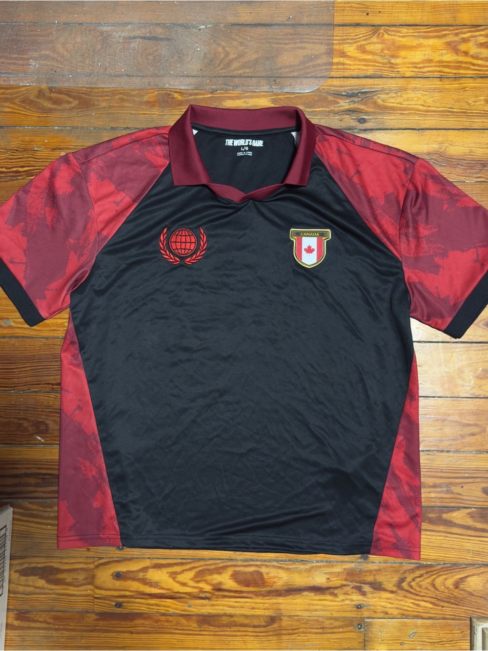 The World’s Game Men’s Black & Red Soccer Jersey